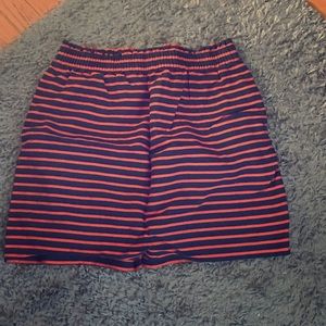 J. Crew striped skirt. Elastic waist. Comfy! Navy and orange.